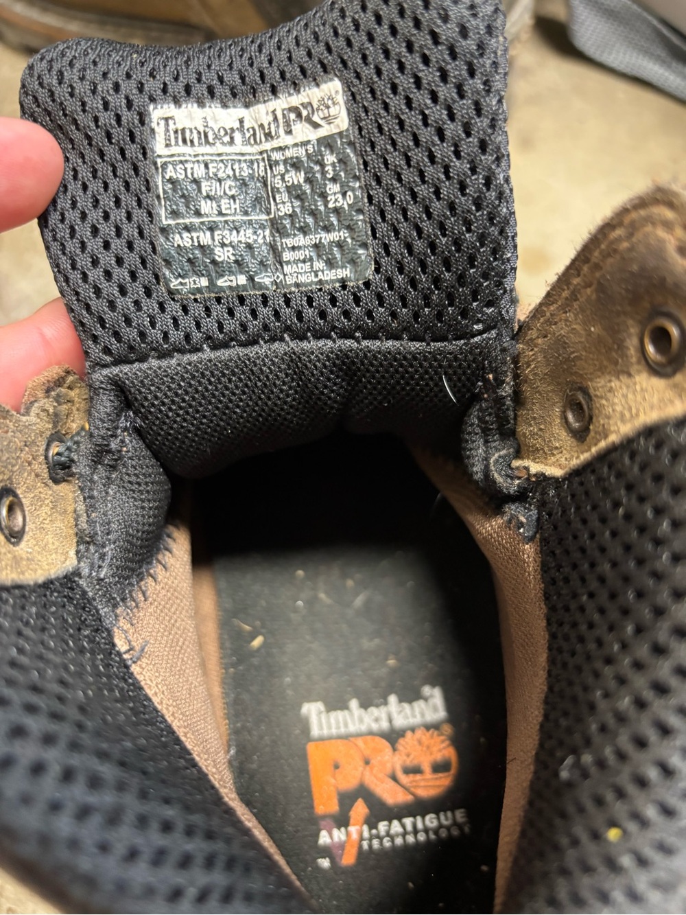 Timberland PRO Black and Brown Work Boots with Anti-Fatigue Insole